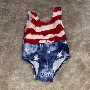 OshKosh B'gosh Red and Blue Starry Kids Swim One Piece